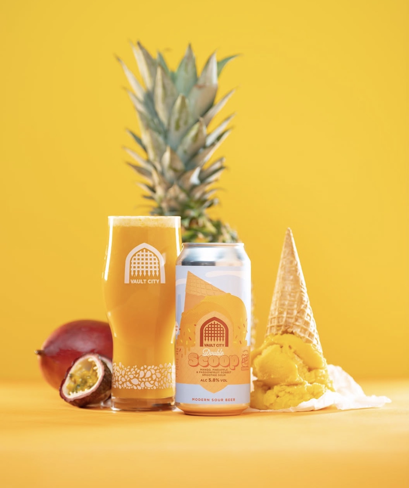 Vault City Brewing X 450 North Brewing Company - 'Mango, Pineapple, Passionfruit Vegan Sorbet - Double Scoop' (PREORDER WEEK 30/31)