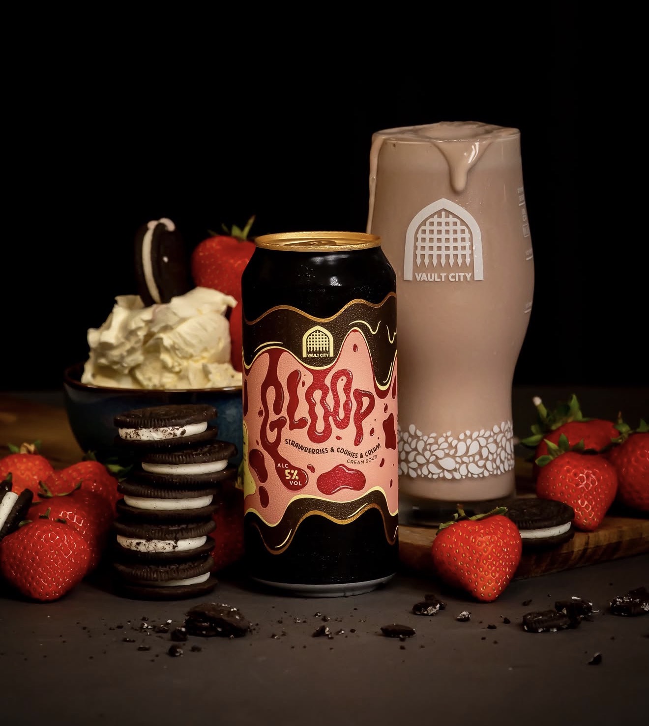 Vault City Brewing - 'GLOOP Sour - Strawberries & Cookies & Cream' (PREORDER WEEK 38)